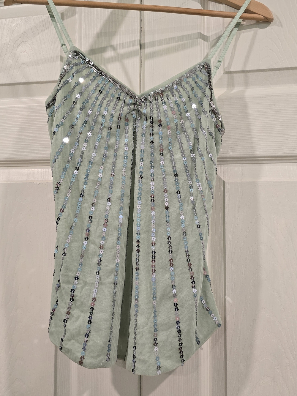 Y2K THE LIMITED Mint Sequin Strappy Cami Top